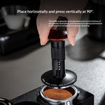 Comfook 51/53/58mm Constant Pressure Coffee Tamper SUS304 Stainless Steel Wood Handle Home DIY Coffee Making Tool with Clear Scale Mark for Espresso