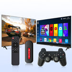 [64G] GAMESTREAM Q9Pro Android TV Game Stick with Dual Wireless Gamepads Amlogic S905Y2 36000+ Games Built-in Chromecasts Support WiFi-6 2-in-1 TV Game Player Console Set