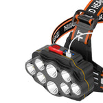 LinkMejor 4-Modes 8*XPG LED Headlamp USB Rechargeable Long Shoot Camping Head Light 18650 Fishing Lantern Waterproof Head Torch Flashlight