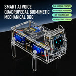 Smart AI Voice Electronic Biomimetic Mechanical Dog 2.4G Control Graphical Programming HXFB Visual Robotic Dog DIY Kit with 0.96 inch OLED Display for STEM Learning