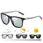 Men's Photochromic Sunglasses Classic Square UV400 Polarized Outdoor Cycling Sun Glasses