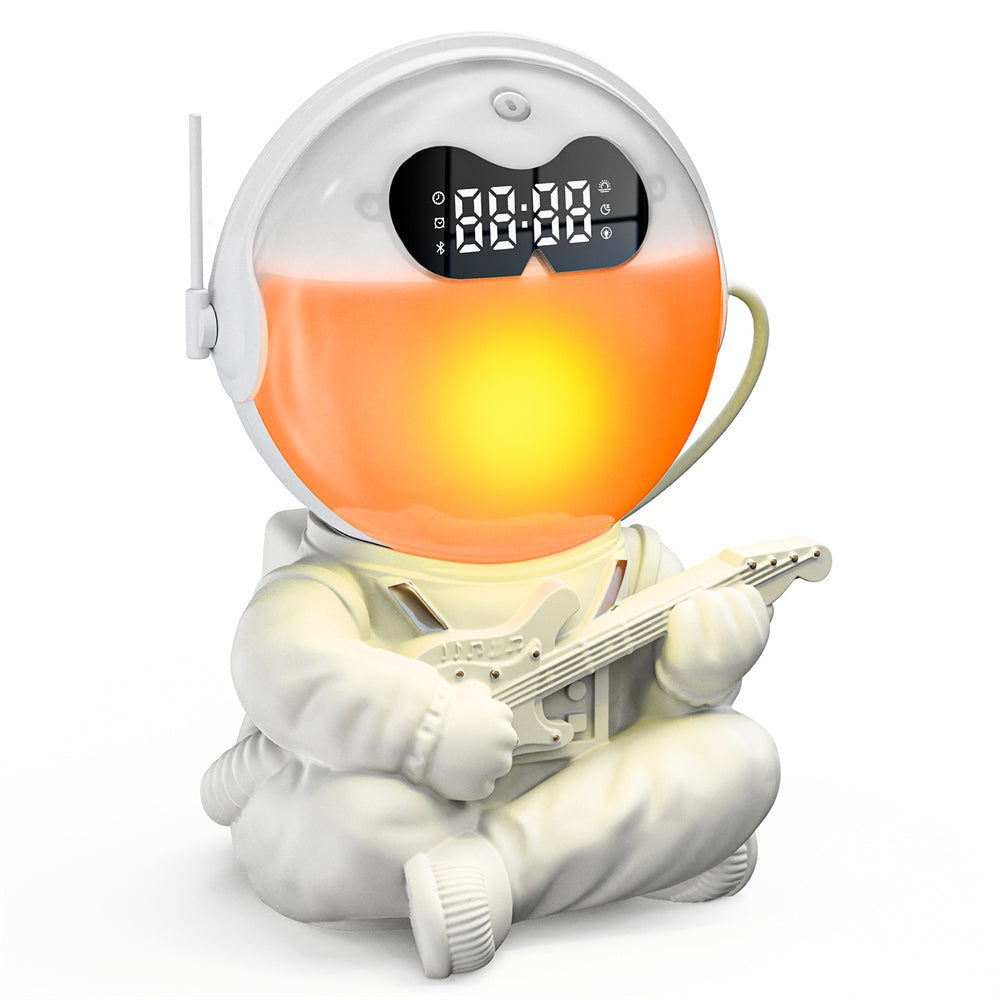 Elfeland Astronaut Design Sunrise Alarm Clock Mood Bluetooth Night Light Sleep Aid Touch Lamp Sound Machine Child Gift