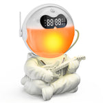 Elfeland Astronaut Design Sunrise Alarm Clock Mood Bluetooth Night Light Sleep Aid Touch Lamp Sound Machine Child Gift