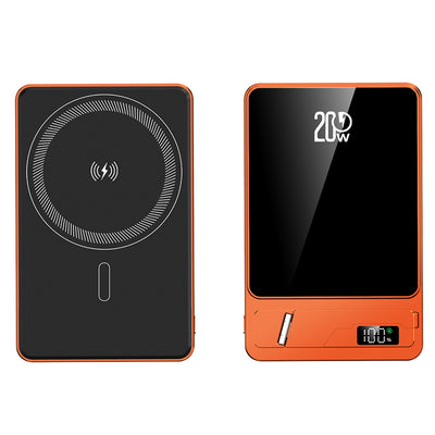 PD20W 5000/10000mAh Magnetic Wireless Power Bank with Digital Display External Battery Power Supply with 1 Input & 2 Outputs Fast Charging for iPhone 17 17Pro 16 15 Pro Max 14 13 for Xiaomi 17pro for Samsung Galaxy S25 Ultra Come with Phone Stand