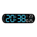 LinkMejor Digital Ambient Light Wall Clock Remote Control Electronic Mute Clock with Temperature Humitimy Date Week Display Timing Function Clock
