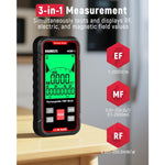 LinkMejor KEMF-1 EMF Detector 3-in-1 Handheld Rechargeable Meter Magnetic Electric RF Radiation WiFi Signal Detection Sound Alarm Google Ads Trend Graph Indicator