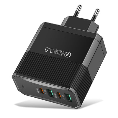 BK304-2A2C 100W 4-Port USB PD Charger 2USB-A+2USB-C PD QC3.0 Fast Charging Wall Charger Adapter EU Plug US Plug for iPhone 16 16 Pro 15 14 13 for Xiaomi 15pro for Samsung Galaxy Z Flip6 for Huawei Mate 70