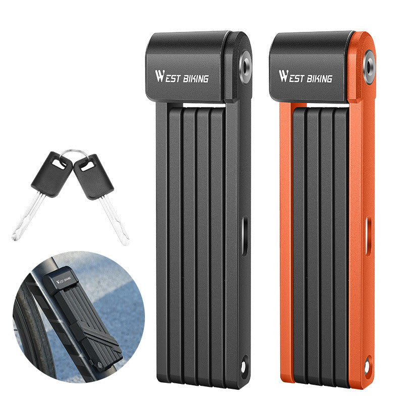 WEST BIKING Bike Portable Folding Lock C-level Anti-theft Waterproof Dustproof Universal Alloy Steel Security Cycling Lock for Bicycle E-Bike