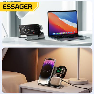 LinkMejor 3 in 1 PD15W High Power Magnetic Desktop Wireless Charger for iPhone 15 14 13 12 Pro/Max/Plus for Apple Watch 9/8/7/6/5/4/3/2/SE/Ultra 2 for AirPods 3/2/Pro