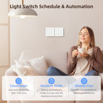 Tuya Smart WiFi Light Switch 1/2/3 Gang Tempered Glass Panel Switch with Schedule & Automation Function Smart Life APP Voice Control with Alexa Google Home