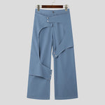 INCERUN Men Deconstructed Design Pants Fashion Comfortable Fabrics Wide Leg Trouser Plus Size