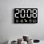 LinkMejor Large Digital Wall Clock Alarm Clock Large LED Display with Remote Control / Automatic Brightness / Indoor Temperature / Humidity / Date / Week / 12/24H For Home Office Classroom