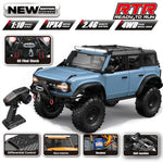 HB Toys RTR R1001/2/3 Upgraded Version 1/10 2.4G 4WD RC Car with Winch Differential Lock Full Proportional Rock Crawler LED Light 2 Speed Off-Road Climbing Truck Vehicles Models Toys