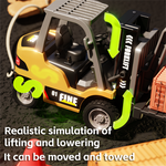 LinkMejor HG4-243 RTR 1/64 2.4G Mini RC Car Alloy Forklift Support App Remote Controlled LED Light Sound Engineering Vehicle Desktop Toys Model Collection Gift For Boys