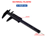 LinkMejor 6 Inch/ 150 mm Mini Plastic Caliper Double Scale Measuring Tool Rectangular Vernier Caliper Fast Read Sliding Gauge Ruler for Eyebrow Stencil Makeup Student School Office Home