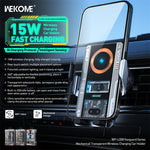 LinkMejor WP-U208 15W Car Transparent Magnetic Wireless Charging Stand 360° Adjustable Automatic Opening and Closing Induction Magnetic Car Air Vent Phone Stand for Smart Phone for iPhone 16 Pro Max 15 14 13 for Xiaomi 15pro for Huawei Mate XT