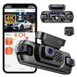 LinkMejor A6709 4 Channel Recording 4K 3 Inch Screen Car DVR Dash Cam GPS WiFi HD Night Vision G Sensor Motion Detection
