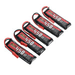 5 PCS ZOP Power 3.8V 450mAh HV 80C 1S LiPo Battery with JST Plug for RC Drone