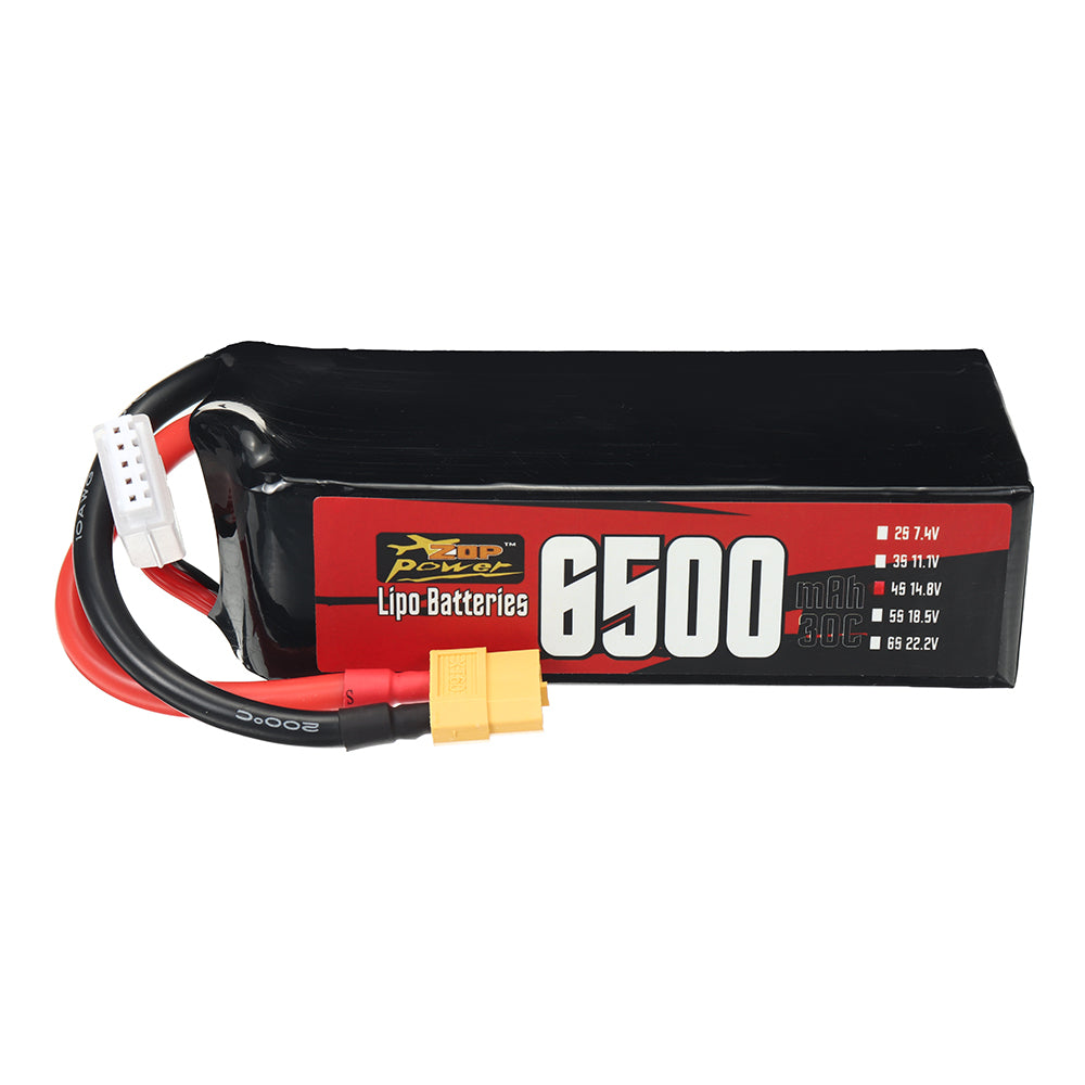 LinkMejor 4S 14.8V 6500mAh 30C 96.2Wh LiPo Battery XT60 Plug for RC Drone FPV Racing Airplane