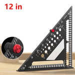 Aluminum Alloy Multi Angle Triangle Ruler 7 Inch or 12 Inch High Precision Right Angle Positioning Pin Woodworking Tool Drafting Square Measurements