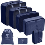 290T 7-Piece Waterproof Travel Storage Bag For Clothing Storage Luggage Foldable Clothes Shoes Underwear Portable Storage Bag Dustproof Luggage Bag