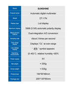 LinkMejor DT-17N Auto Range Digital Multimeter True RMS 5999 Counts High-Precision Instrument Tester for Repair Tools