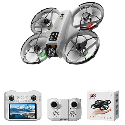 LinkMejor YL18 WiFi FPV with 4.3inch LCD Screen Controller HD Dual Camera Electrically Adjustable Optical Flow Hover Circle Protection LED Brushless 2.4G 4CH 6-Axis Remote Control Toys RC Drone Quadcopter RTF