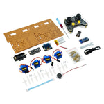 Smart AI Voice Electronic Biomimetic Mechanical Dog 2.4G Control Graphical Programming HXFB Visual Robotic Dog DIY Kit with 0.96 inch OLED Display for STEM Learning