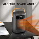 Tevorex 1500W Desktop Space Heater with Digital Display Quiet Rapid Heating, High-Power PTC Warm Fan for Home & Office