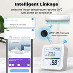 Tuya ZigBee3.0 Smart Home Temperature Humidity Sensor with Backlight LCD Display Voice Control with Alexa Google Home and Tuya Zigbee3.0 Hub Required