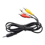 Eachine 3.5mm to 3 RCA AV Cable, 1.5m Male Jack to Triple RCA Audio Video Input Output Adapter Wire, Universal for FPV Goggles EV100 Receiver Monitor DVR Projector