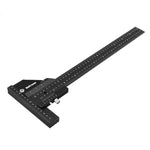 Doctorwood Multifunction Inch and MM Woodworking Scriber Gauge Aluminum Measuring Marking Framing Ruler Tool for Carpentry