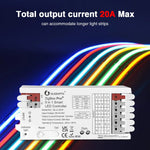LinkMejor C-201P ZigBee3.0 Pro+ 5 in 1 LED Strip Controller 20A Max RGBCCT/RGBW/RGB/CCT/Dimmer Home Tuya Smart Life APP Voice Control with Alexa