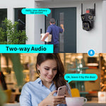 Q323 4MP Three Screen Security Camera Outdoor 20X Optical Zoom PTZ Full Color Night Vision Two Way Audio Human Detection Wireless WiFi Waterproof Surveillance Camera