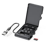 LinkMejor CP580 TF Card Reader with TF Card Appearance Design 8 TF Cards Stroage Slots Support 480Mbps High Transmission Speed Memory Card Reader Case