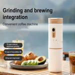 Comfook 15W 2-in1 Portable Coffee Grinder & Travel Mug 400ml Insulated Cup Built-in Pour Over Filter Rechargeable Coffee Maker for Travel & Office