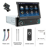 7 Inch Single Din Retractable Touchscreen Car Stereo Bluetooth 5.1 MP5 Player Mirror Link USB FM Radio Universal Multimedia Player