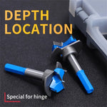 5pcs Woodworking Hole Opener Set Blue Carbide Adjustable Opener Drilling Wood Hinge Drill Bits Detachable Strong Back Plate 15-35mm