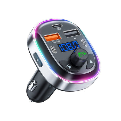 T81 Car MP3 Player Bluetooth 5.3 FM Transmitter QC3.0 PD 30W Fast Charging Charger 7 Color Lights Supports Hands-Free Calling