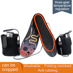 LinkMejor Winter USB Rechargeable Heated Insoles 3 Levels Feet Warm Shoe Pad Thermal Electric Foot Warmer Heating Feet Outdoor Sports
