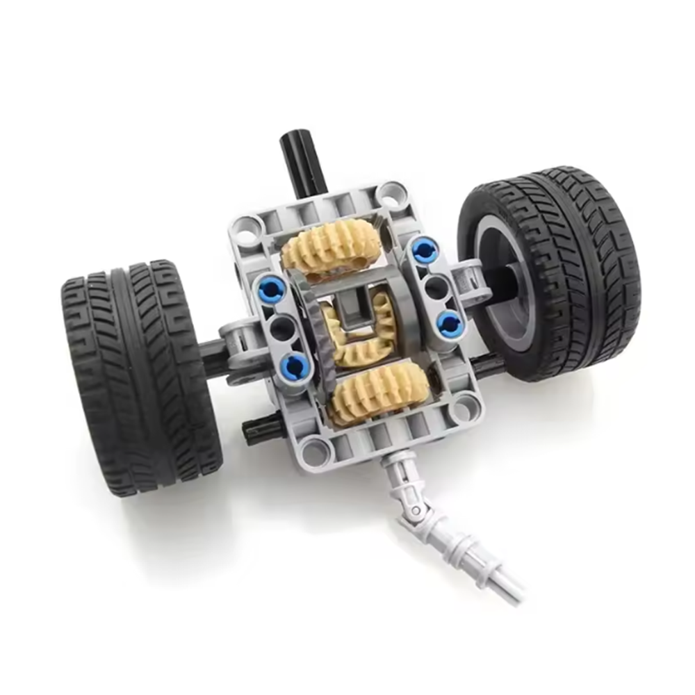 LinkMejor Technical Differential with Wheels Rear Drive System Shock Absorbing Car Chassis Building Blocks Model