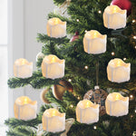 9Pcs LED Christmas Tree Decoration Candles Remote Control Candle Lights with Clips Flashing Christmas Home Decoration Candles 2 Button Remote Control