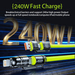 LinkMejor WDC-51 240W USB-A/USB-C to USB-C/iP Cable PD Fast Charging Data Transmission Copper Core Line 1.2M Long for iPhone 16 16 Pro 15 14 13 Plus for Huawei Mate XT for Xiaomi 15pro for Samsung Galaxy Z Flip6