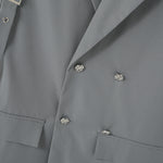 LinkMejor Mens Lace-Up Design Long Sleeve Blazer Fashion Loose Fit Solid Color Casual Suit for Male