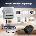 MOES 100A Tuya Zigbe Single-Phase Smart Energy Meter Powerd Monitoring Module with Bidirectional Current Transformer External Clamp-on for Home Assistant Tuya Smart Life