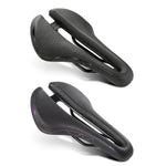WEST BIKING Hollow Bicycle Saddle Breathable Comfortable PU Waterproof Aerodynamic Anti-slip Concave Point Cushion Shock Absorption Bike Seat for MTB Road Bike
