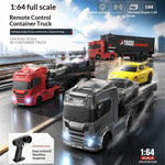 YF 3606 RTR 1/64 2.4G 4WD Mini Drift RC Car Tractor Container Truck Support App Remote Controlled LED Light Two Speed Full Proportional Vehicle Desktop Toys Model Collection Gift For Boys