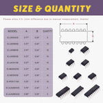 85Pcs Integrated Circuit Assortment Kit LM324 LM358 LM386 NE555 UA741 PC817 ULN2003 with Anti-Static Box for PCB Electronics Projects