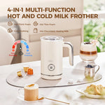 LinkMejor MK-202 4-in-1 Electric Milk Frother Frothing Foamer Chocolate Mixer Cold/Hot Latte Cappuccino Fully Automatic Milk Warmer