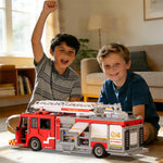 LinkMejor 66148 US Firetruck Elevated Water Towers Model Building Block Kit Brick Set Kids Gifts